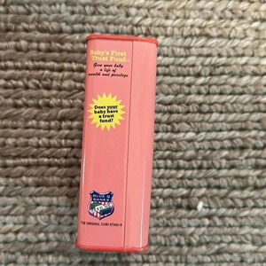 Vintage Light Pink Money Tin Coin Bank